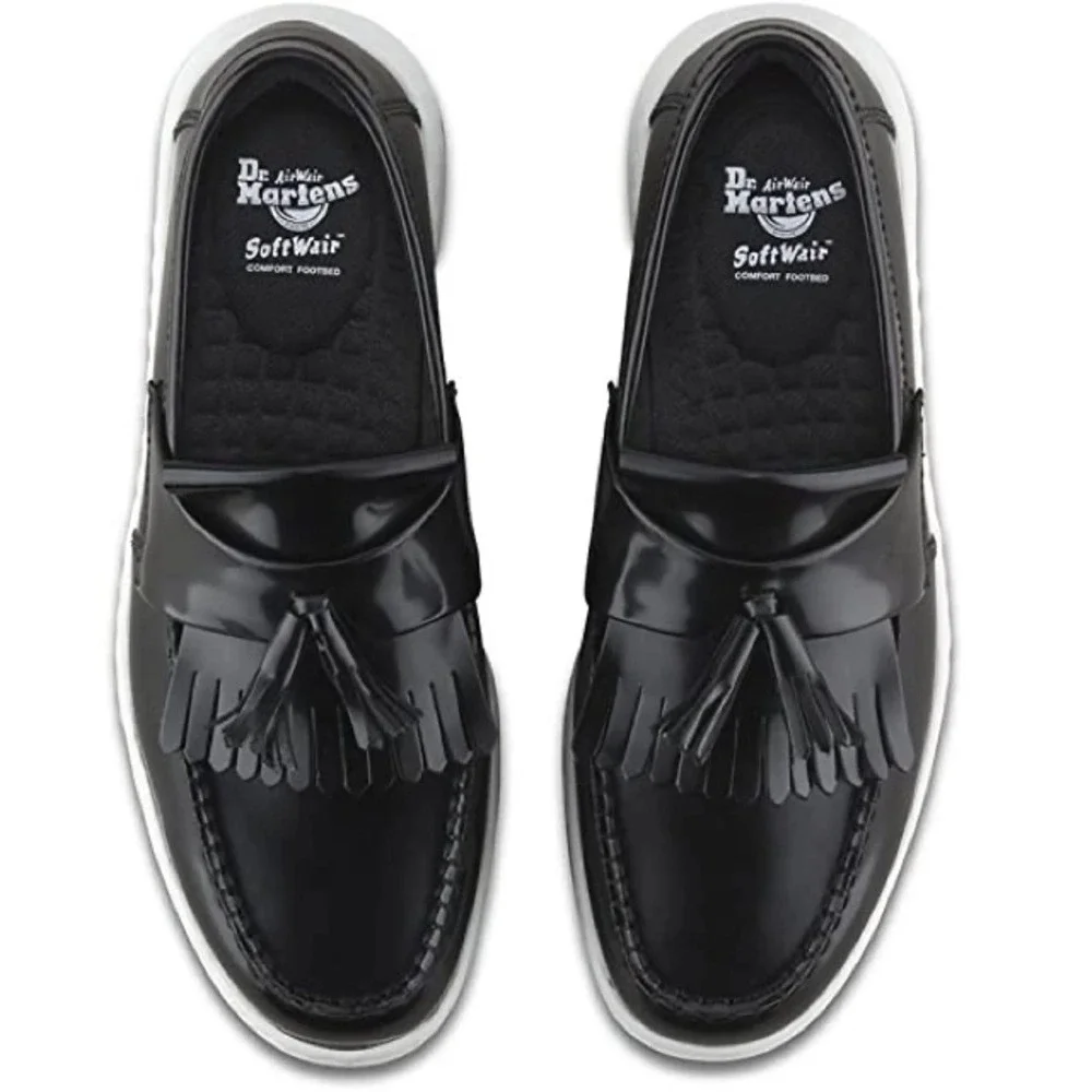 Dr Martens women 8 Edison Kiltie Tassel loafer Temperley leather black